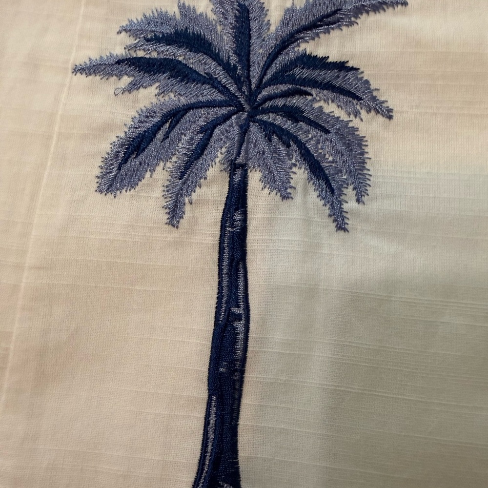 Mink Pink White Backless Dress with Blue Palm Tree Design. New with tags. - Picture 8 of 9